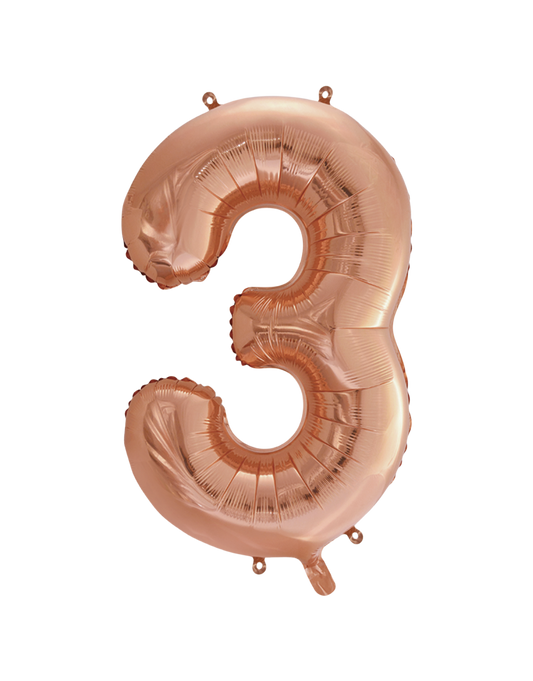 34” Rose Gold Foil Number